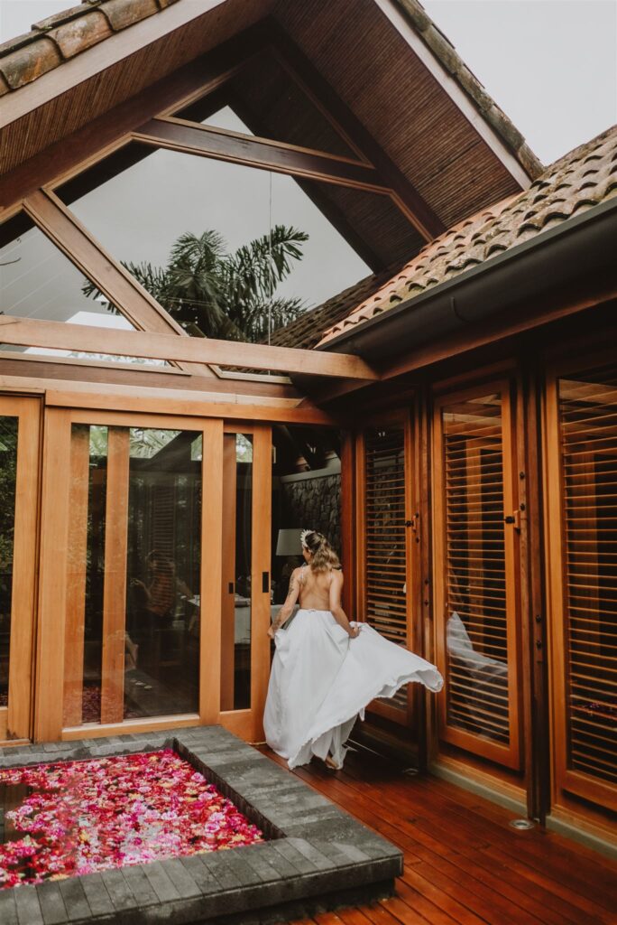 The bride preparing for her Andaz, Costa Rica wedding