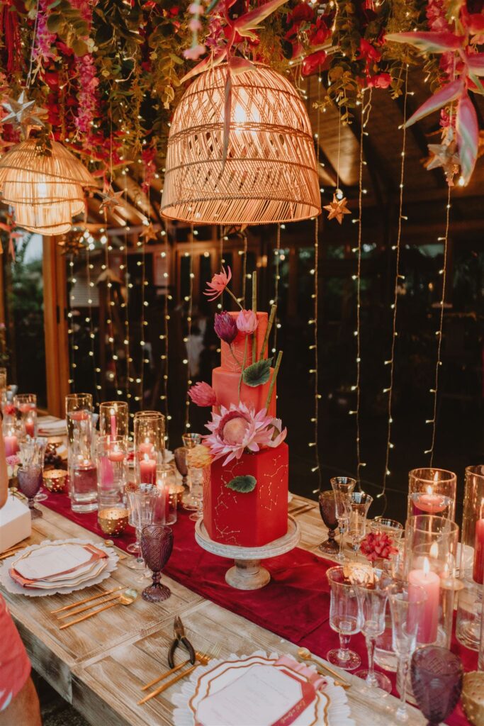 Tropical Pink Wedding Cake