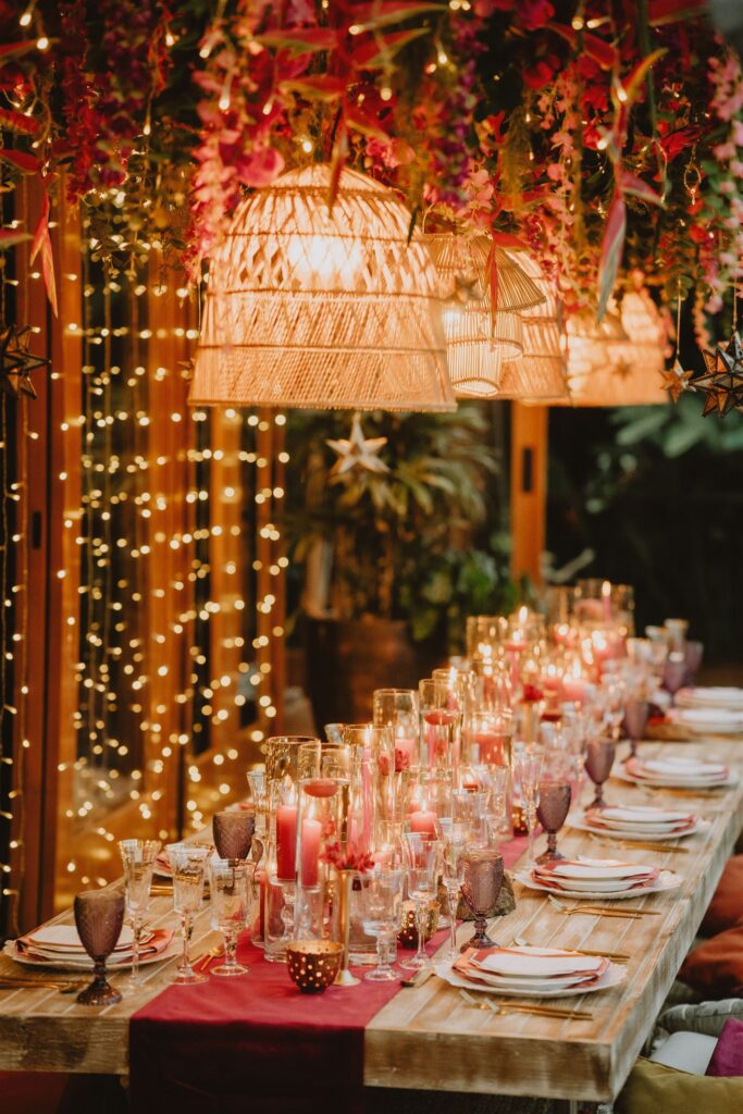 Low table decor Costa Rica wedding