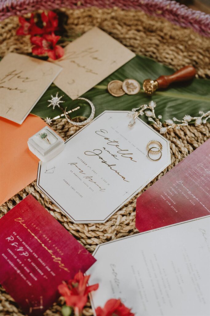 Orange and berry invitation suite