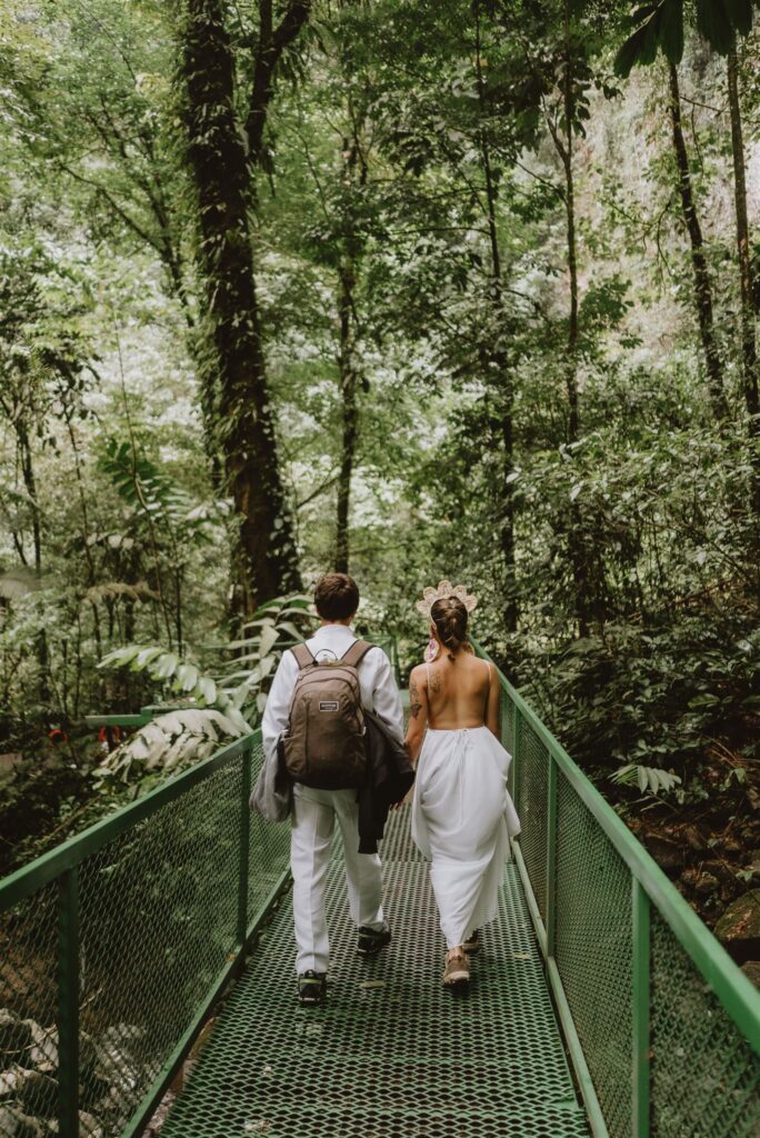 walking to the waterfall costa rica elope