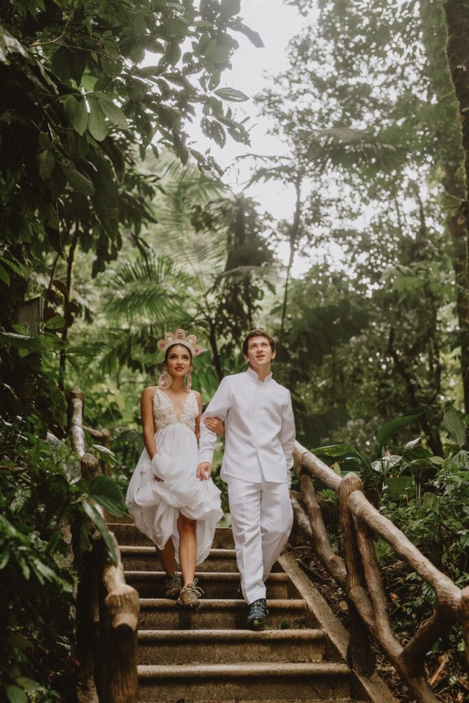 walking to the waterfall costa rica elope