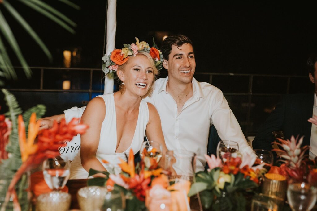 bride and groom celebrating their love