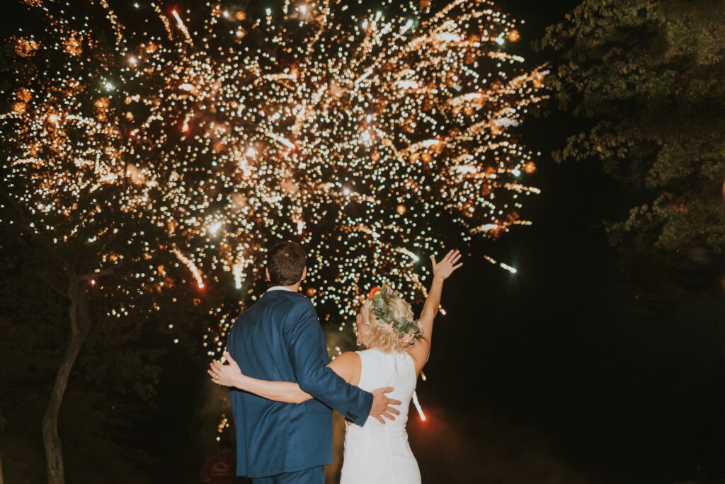 fireworks at nicole and cameron's wedding in costa rica