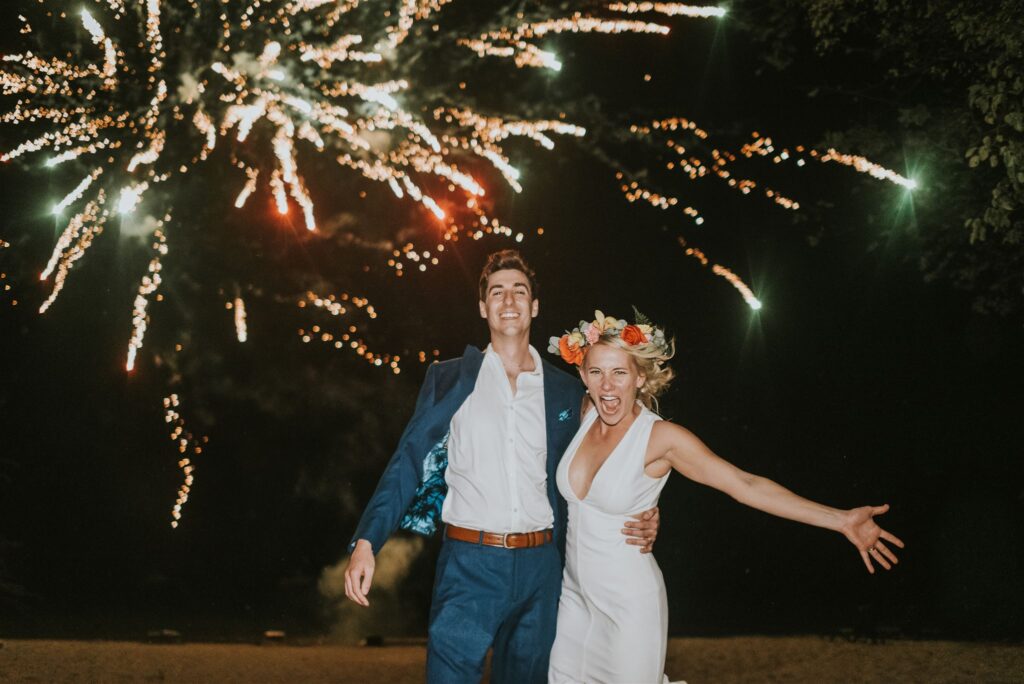 fireworks at nicole and cameron's wedding in costa rica